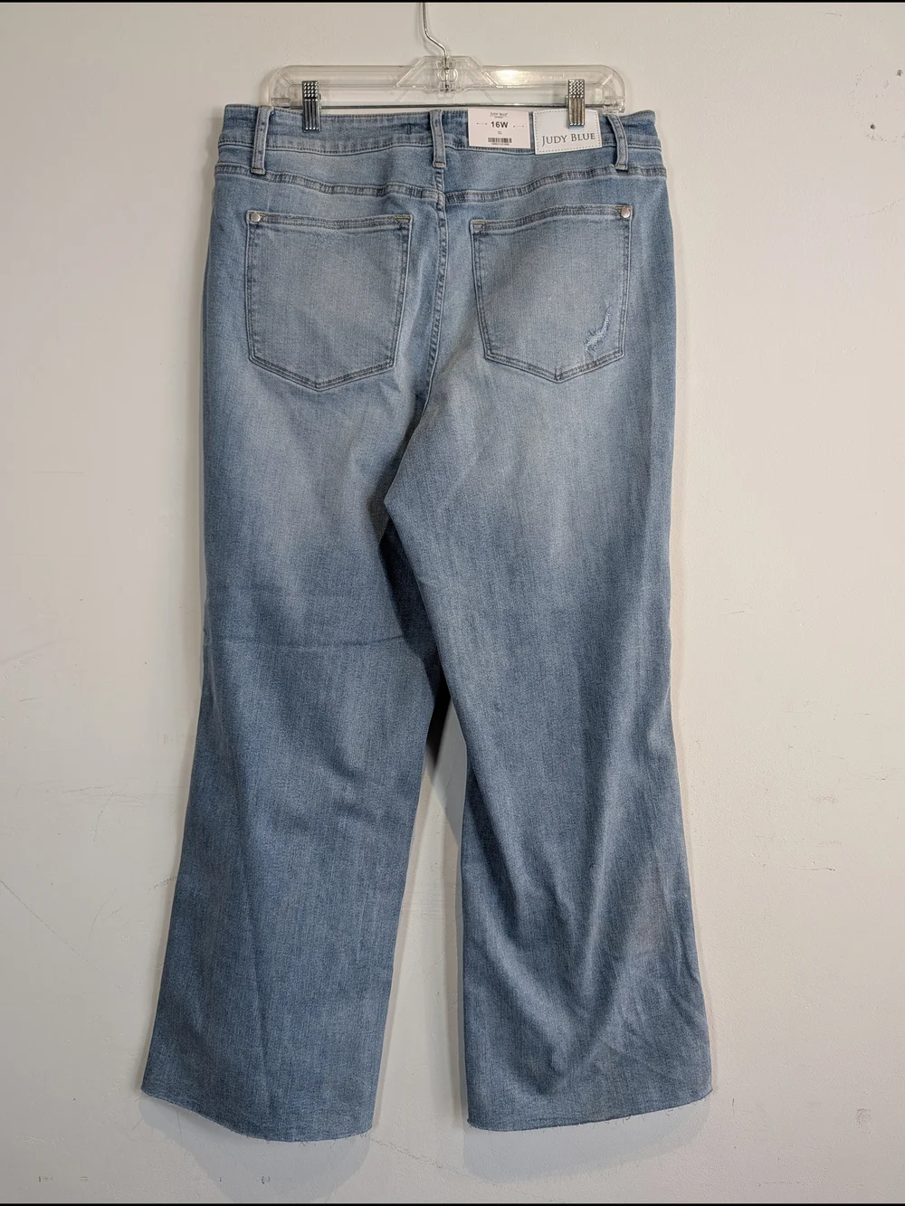Judy Blue Light Blue Distressed Wide-Leg Jeans, Size 16W - Picture 4 of 6